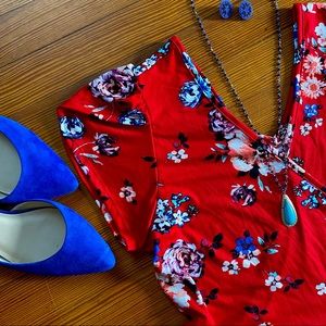 NWT Eye Candy Faux Wrap Flutter Sleeve Top